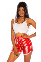 Trend hoge taille zomer shorts met print rood